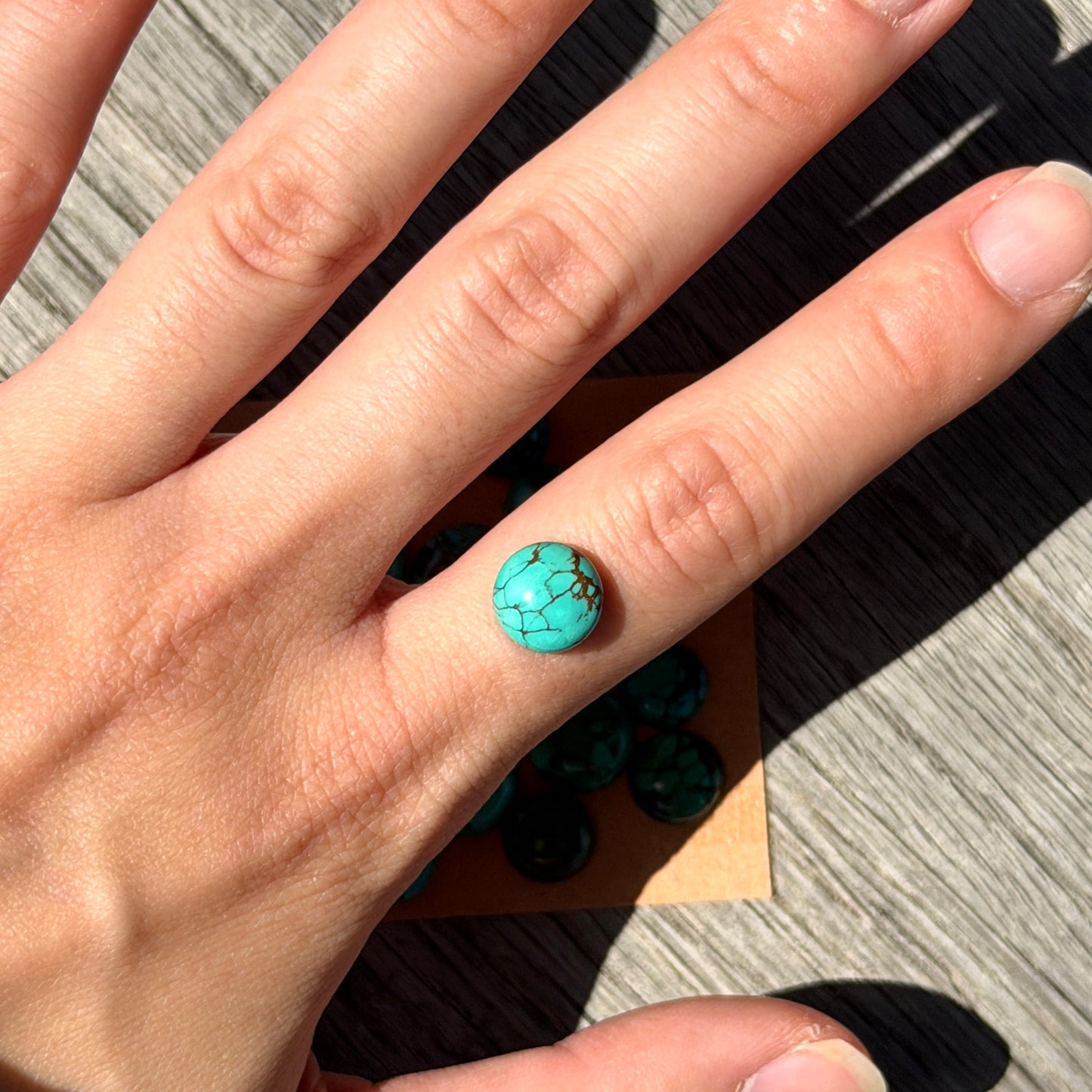 9-12mm Hubei Turquoise Round Cabochon Smooth - Choose your Stone (W9)