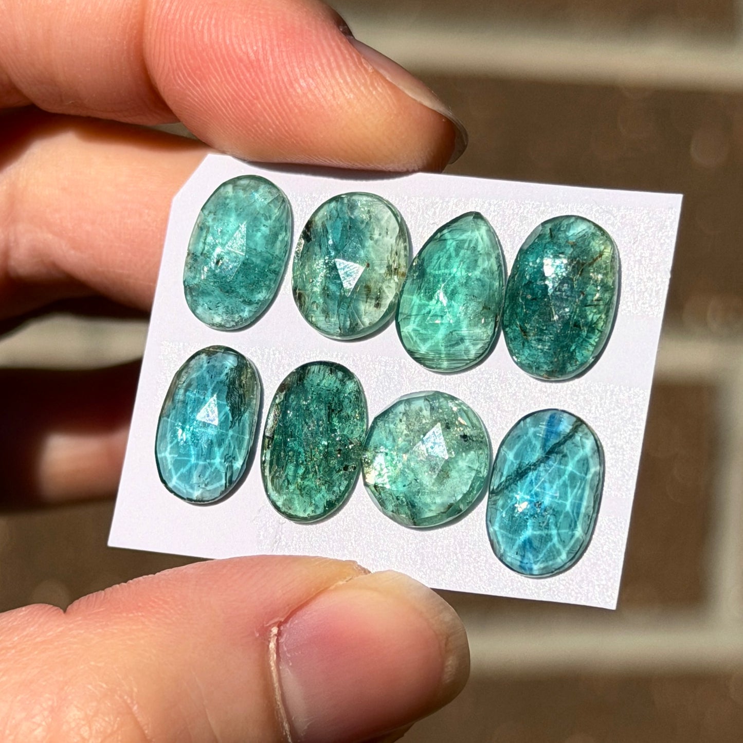 Aqua & Emerald Kyanite Cabochon Rose cut - Choose your Stone (W14)