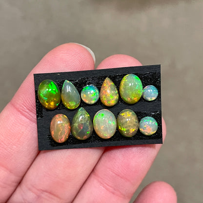 Ethiopian Welo Opal Cabochons Smooth - 11pcs (FULL LOT) [W1]