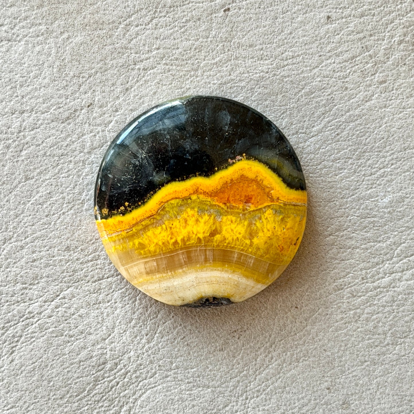 ‘The Sleeping Volcano’ Bumblebee Jasper Round Cabochon - 26.5mm (W16)