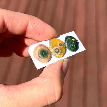 13-15mm Ocean Jasper Cabochon Rose cut - Choose your Stone (W11)