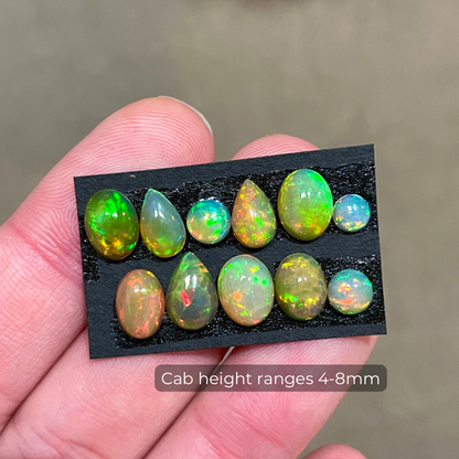 Ethiopian Welo Opal Cabochons Smooth - 11pcs (FULL LOT) [W1]