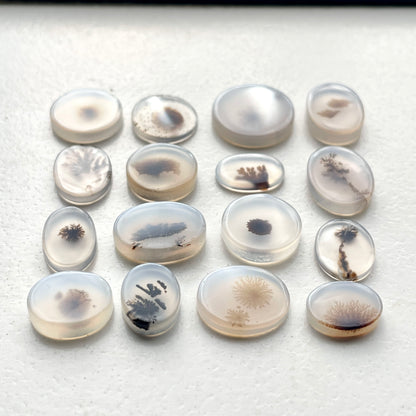 7-15mm Scenic Dendritic Agate Cabochon Smooth - Choose your Stone (B)