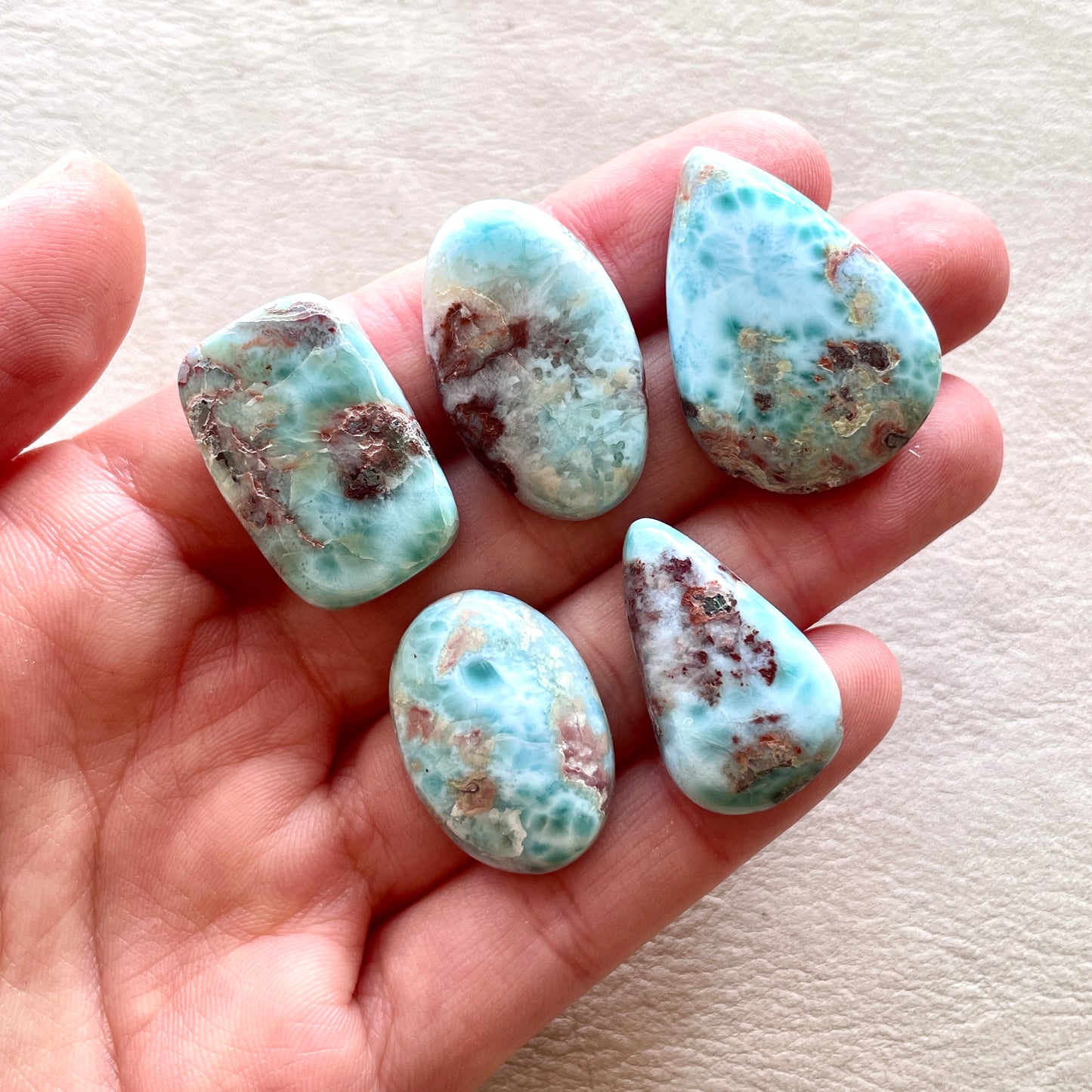 Red Moss Blue Larimar Cabochon Smooth - Choose your Stone (W10)