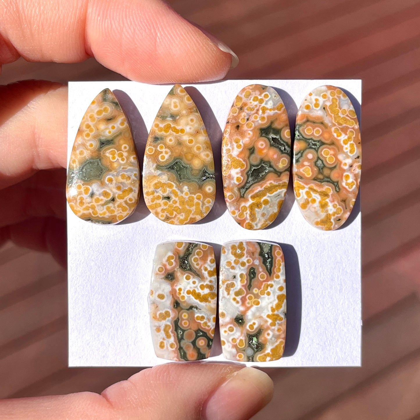 Ocean Jasper Cabochon Pairs Smooth - Choose your Pair (W10)