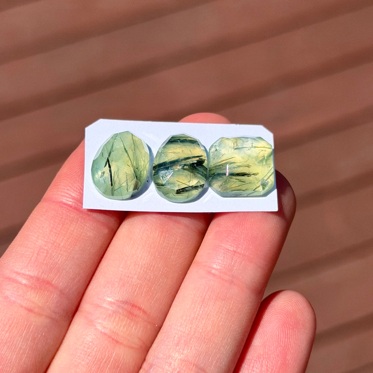 Prehnite (with Tourmaline inclusions) Cabochon Rose Cut - Choose your Stone (W17)