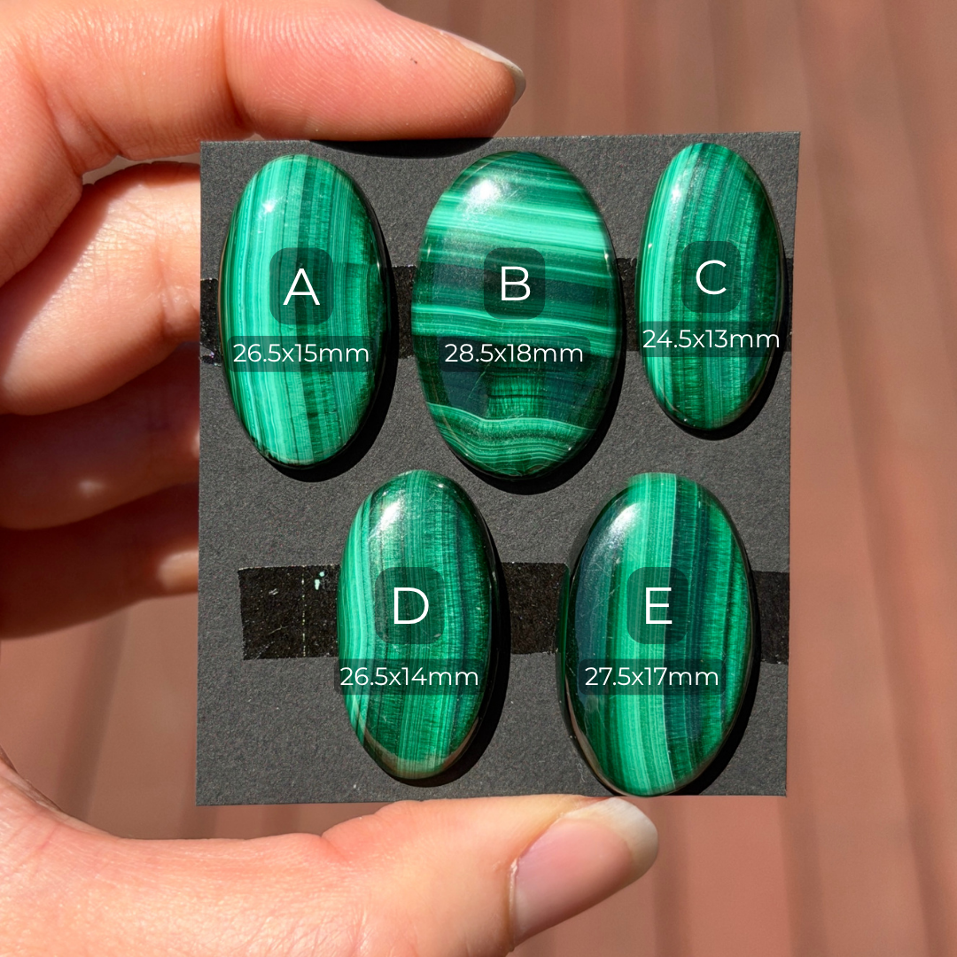 Velvet Malachite Cabochon Oval Smooth - Choose your Stone (W4)