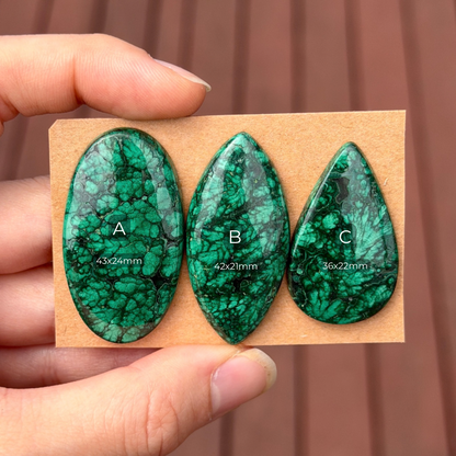 ‘Forest’ Pattern Malachite Cabochon Smooth - Choose your Stone (W12)