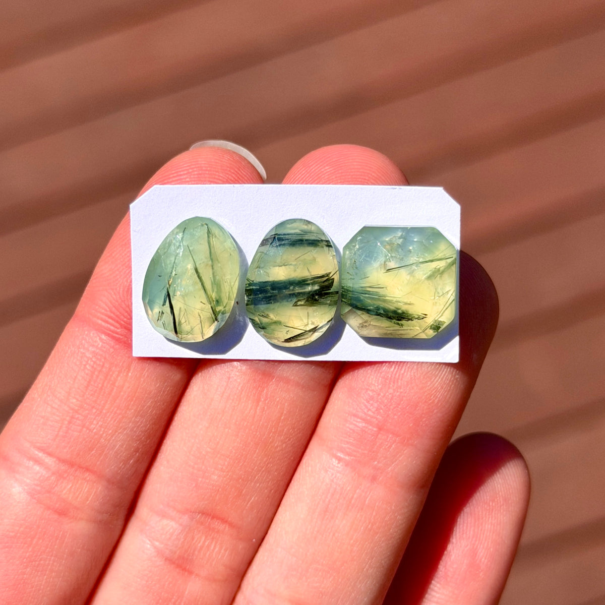 Prehnite (with Tourmaline inclusions) Cabochon Rose Cut - Choose your Stone (W17)