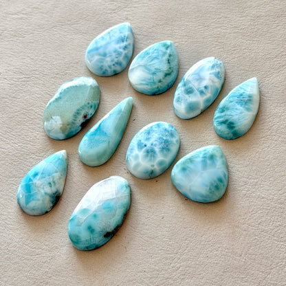 21-31mm High-grade Blue Larimar Cabochon Smooth - Choose your Stone (W9)