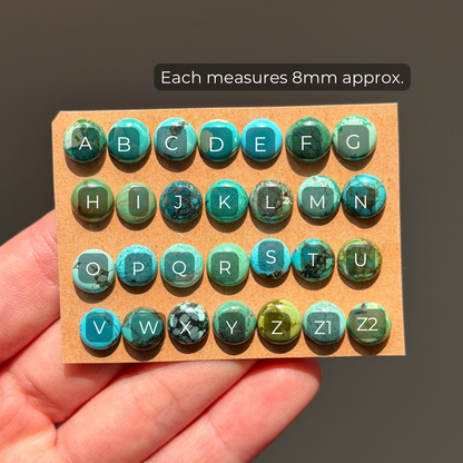 8mm Tibetan Turquoise Cabochon Smooth Round - Choose your Stone (W10)