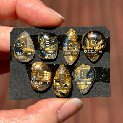 14-18mm High-grade Star Golden Star Rutilated Quartz Cabochon Smooth - Choose your Stone (W5)