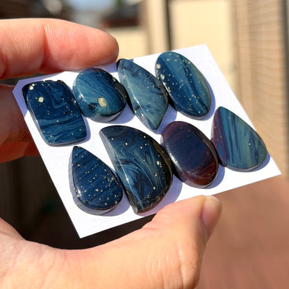 16-25mm Leland Blue / Sieber Agate Cabochon Smooth - Choose your Stone (B-W14)