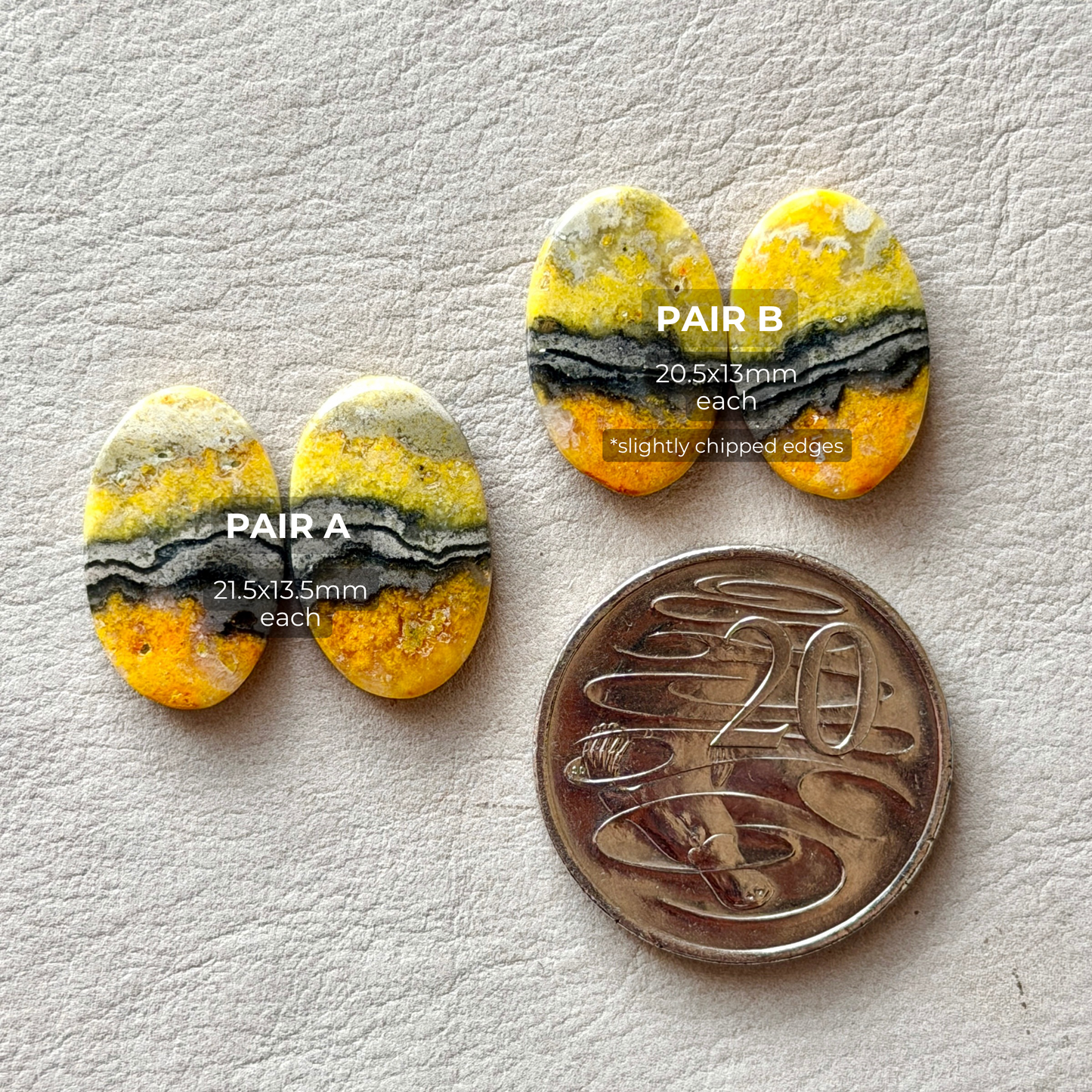 Bumbleebee Jasper Cabochon Pairs - Choose your Pair (W3)