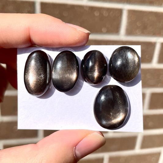 Cat’s Eye Black Sunstone Cabochon Smooth - Choose your Stone (W9)