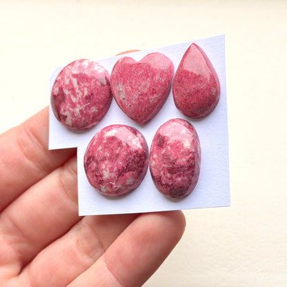 18-20mm Norwegian Thulite Cabochon Smooth  - Choose your Stone (W12)