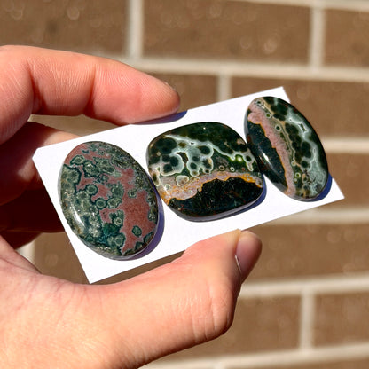 Green & Pink Ocean Jasper Cabochon Smooth - Choose your Stone (W6)