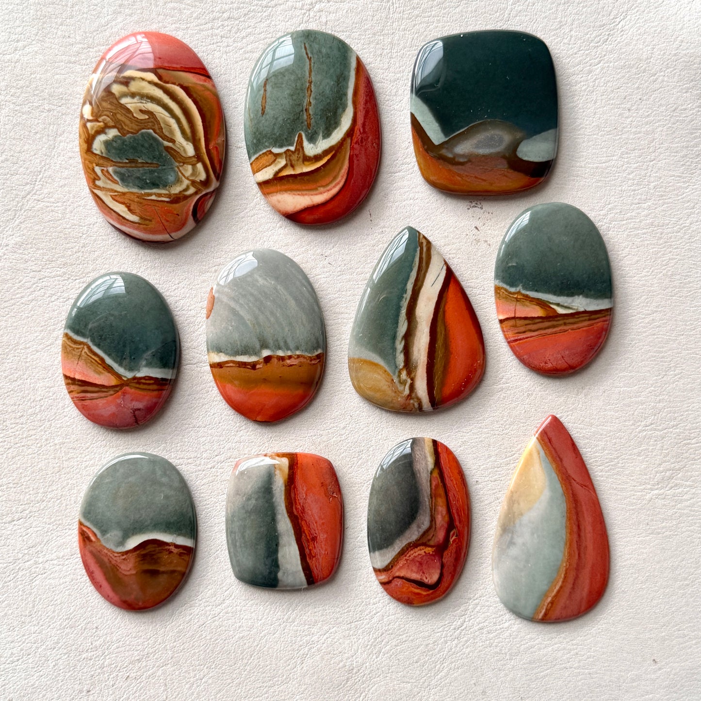 31-48mm Scenic Polychrome Jasper Cabochon Smooth - Choose your Stone (W15)
