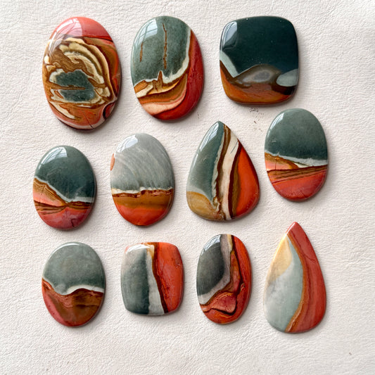31-48mm Scenic Polychrome Jasper Cabochon Smooth - Choose your Stone (W15)