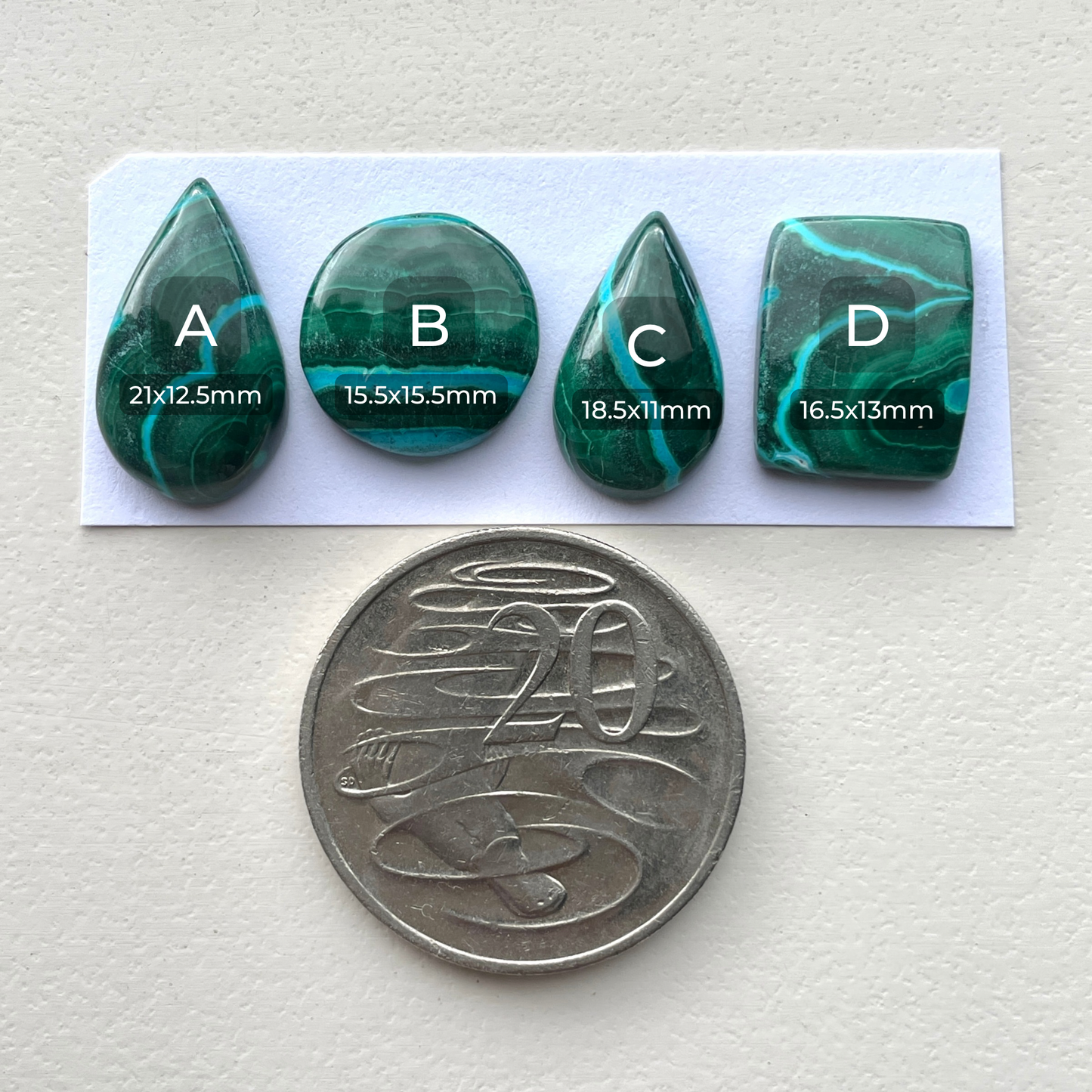 15-21mm Malachite Chrysocolla Cabochon Smooth - Choose your Stone (W9)