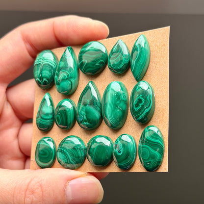 13-22mm mini Malachite Cabochon Smooth - Choose your Stone (W1)