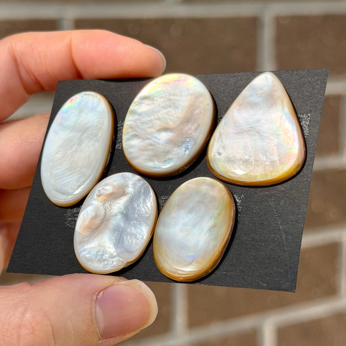 26-33mm Mother of Pearl Cabochon Smooth - Choose your Stone (W17)