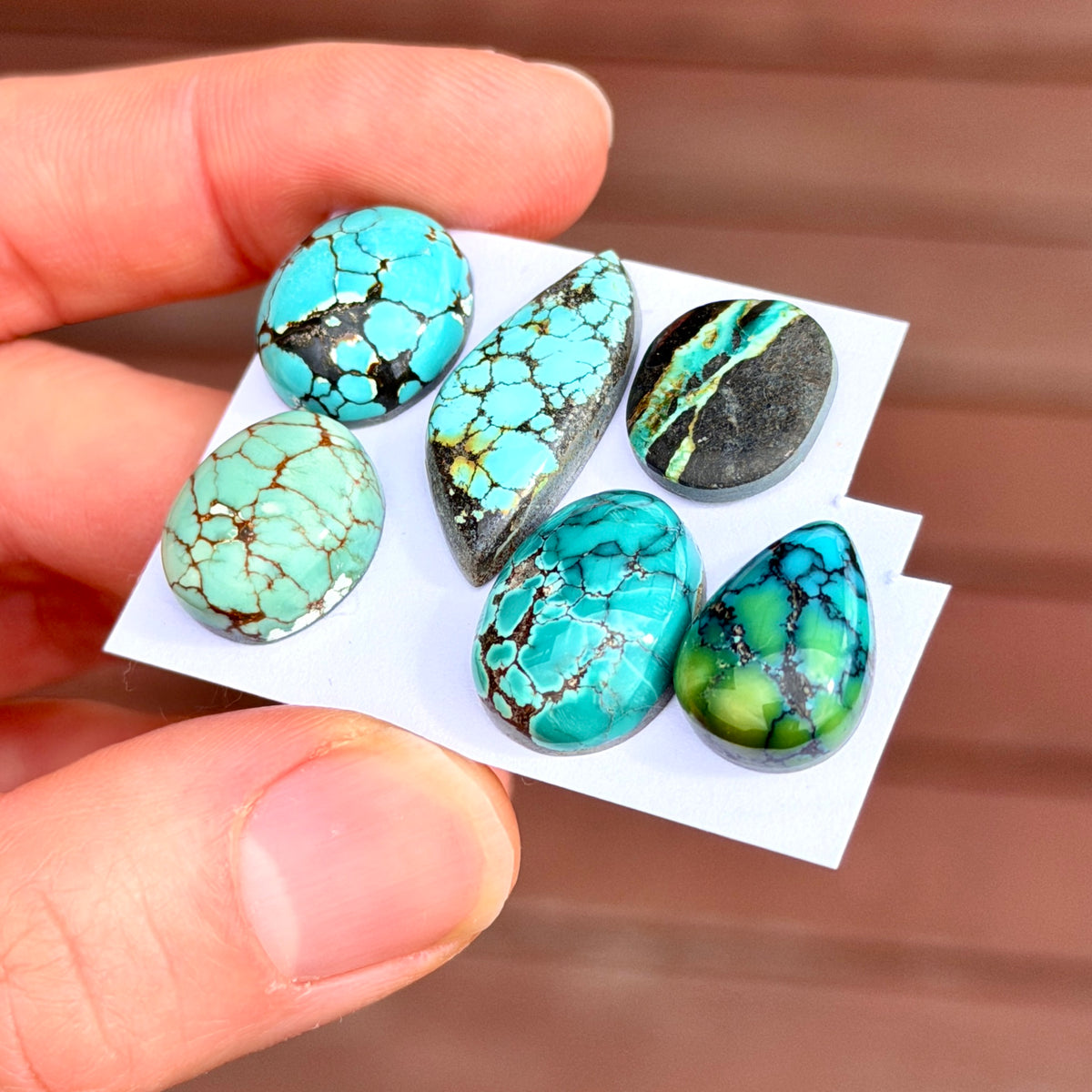 14-22mm Hubei Turquoise Cabochon Smooth (Backed) - Choose your Stone (W4)