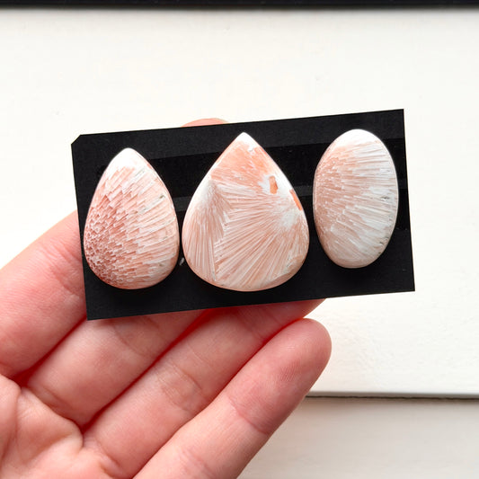 26-30mm Peach Scolecite Cabochon Smooth - Choose your Stone (W13)