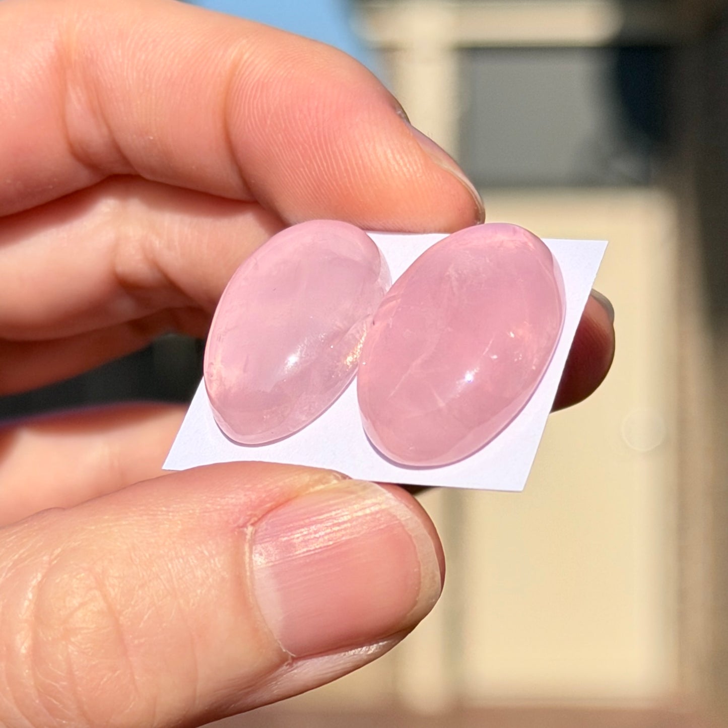 21-22mm Rose Quartz Cabochon Smooth  - Choose your Stone (W16)