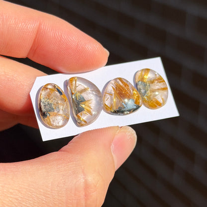 'Starburst' Gold Rutilated/Rutile Quartz Cabochon Smooth - Choose your Stone (W5)