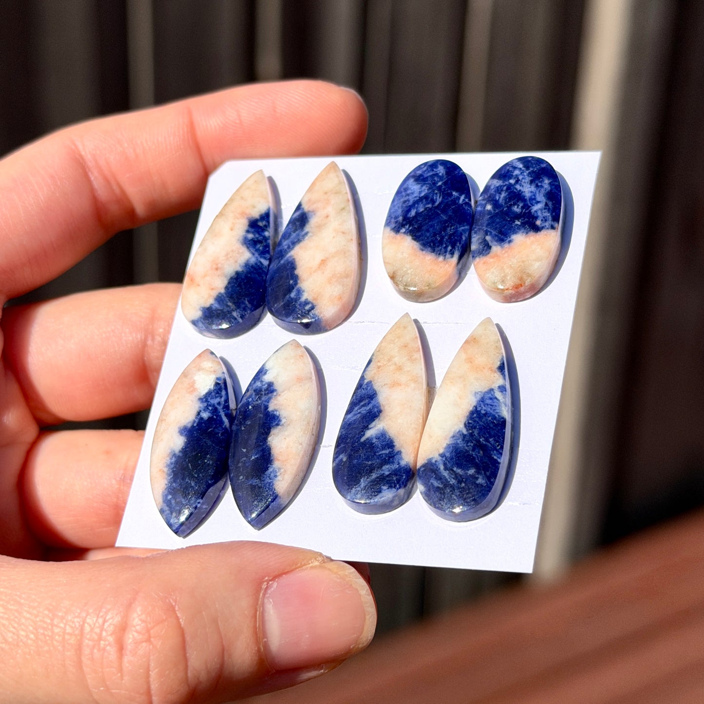 Sodalite Cabochon Pairs Smooth - Choose your Pair (W12)