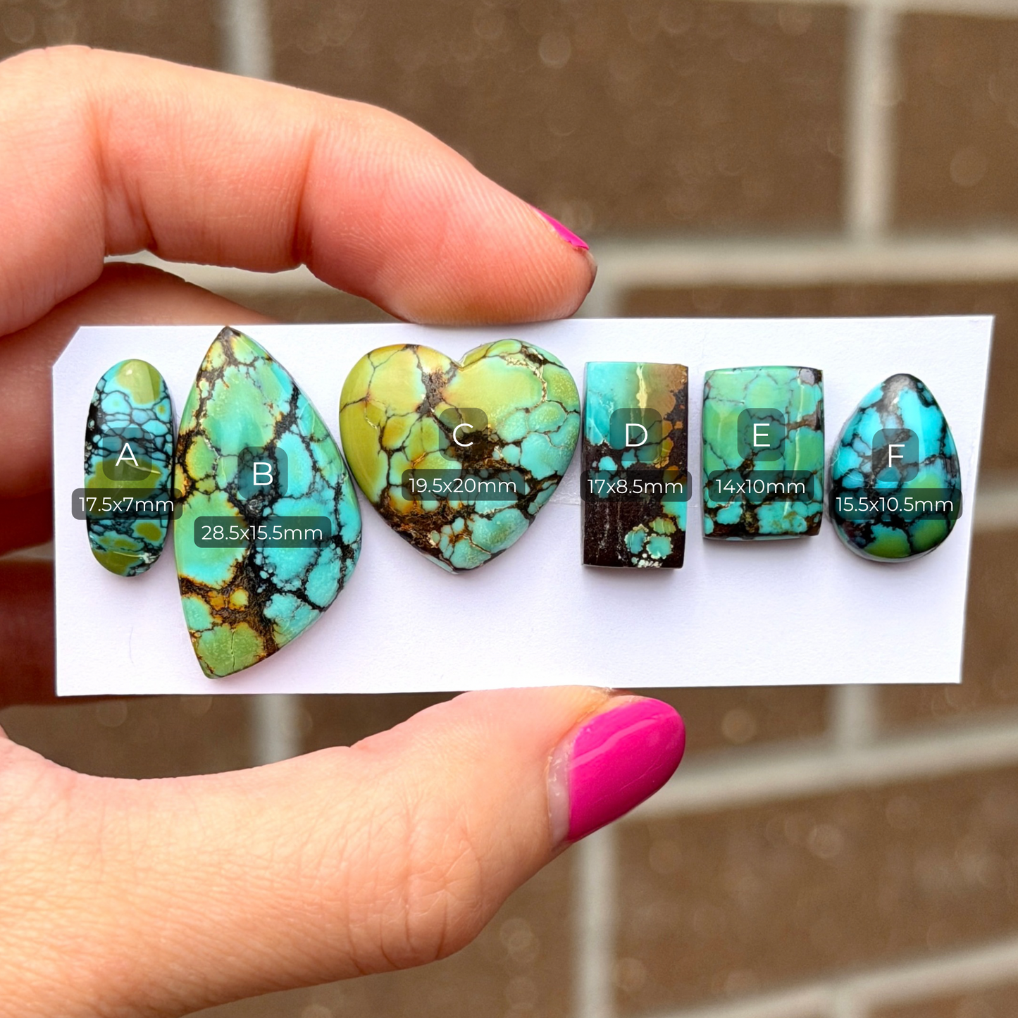 15-28mm Bao Canyon Hubei Turquoise Cabochon Smooth (Backed) - Choose your Stone (W2)