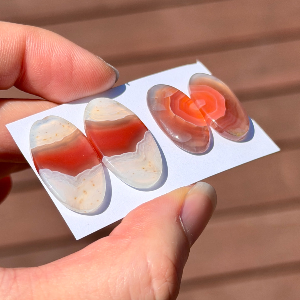 Red Botswana Agate Cabochon Pairs - Choose your Pair (W7)