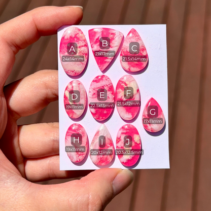 White/Pink Plume Agate Doublet Cabochon Smooth - Choose your Stone (W12)