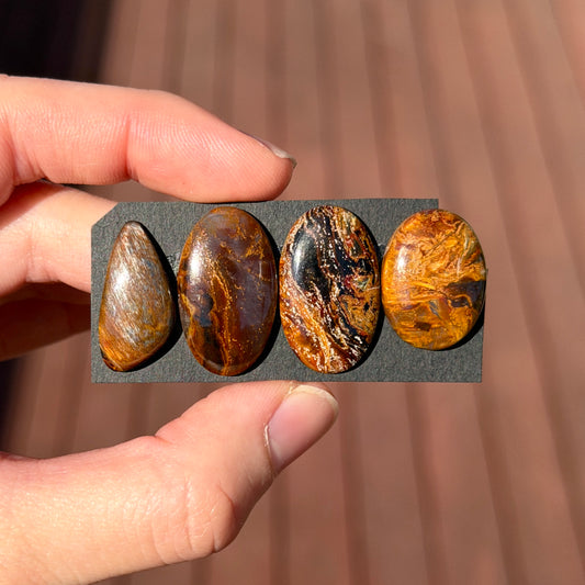 21-25mm Golden 'Flame' Pietersite Cabochon Smooth - Choose your Stone (W13)