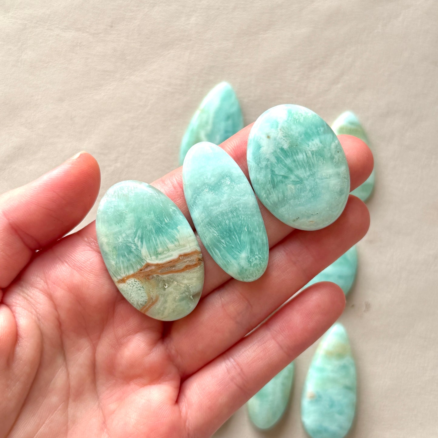 29-43mm Blue Carribean Calcite Cabochon Smooth - Choose your Stone (W7)