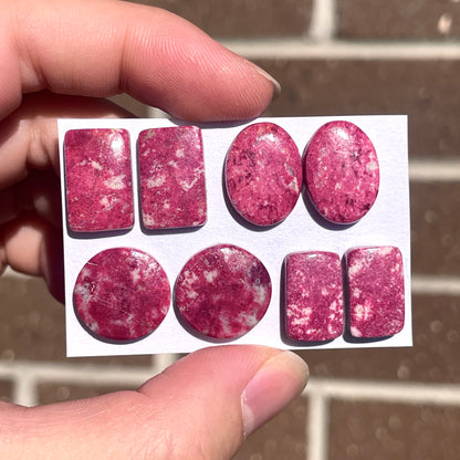 15-16mm Norwegian Thulite Cabochon Pairs - Choose your Pair (W9)