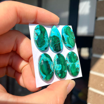 Malachite Chrysocolla Cabochon Smooth - Choose your Stone (W6)