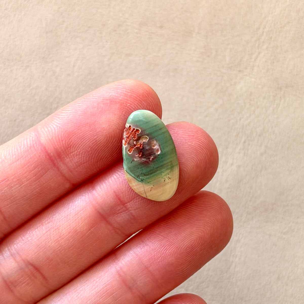 ‘Shark Bay, Western Australia' Imperial Jasper Cabochon - 19mm x 11mm (W3)