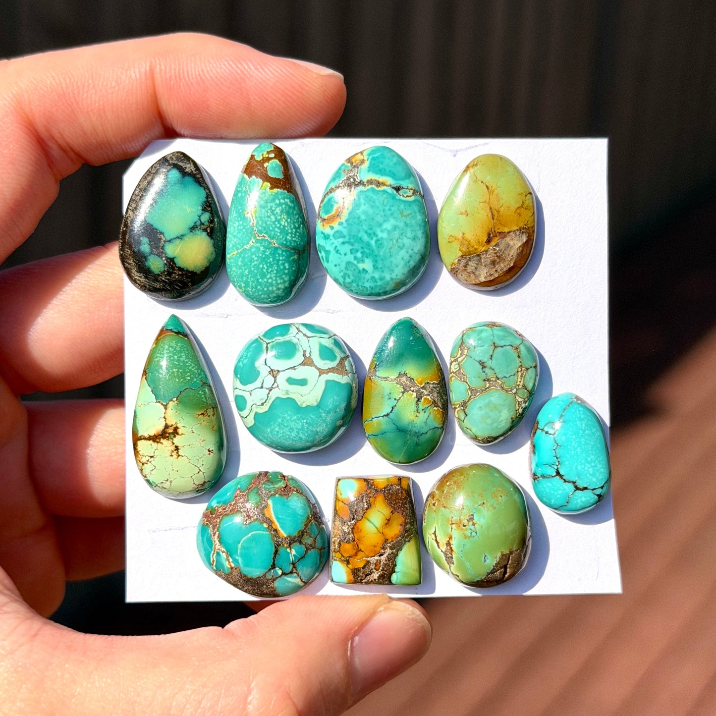 14-25mm Hubei Turquoise Cabochon Smooth (Backed) - Choose your Stone (B-W2)