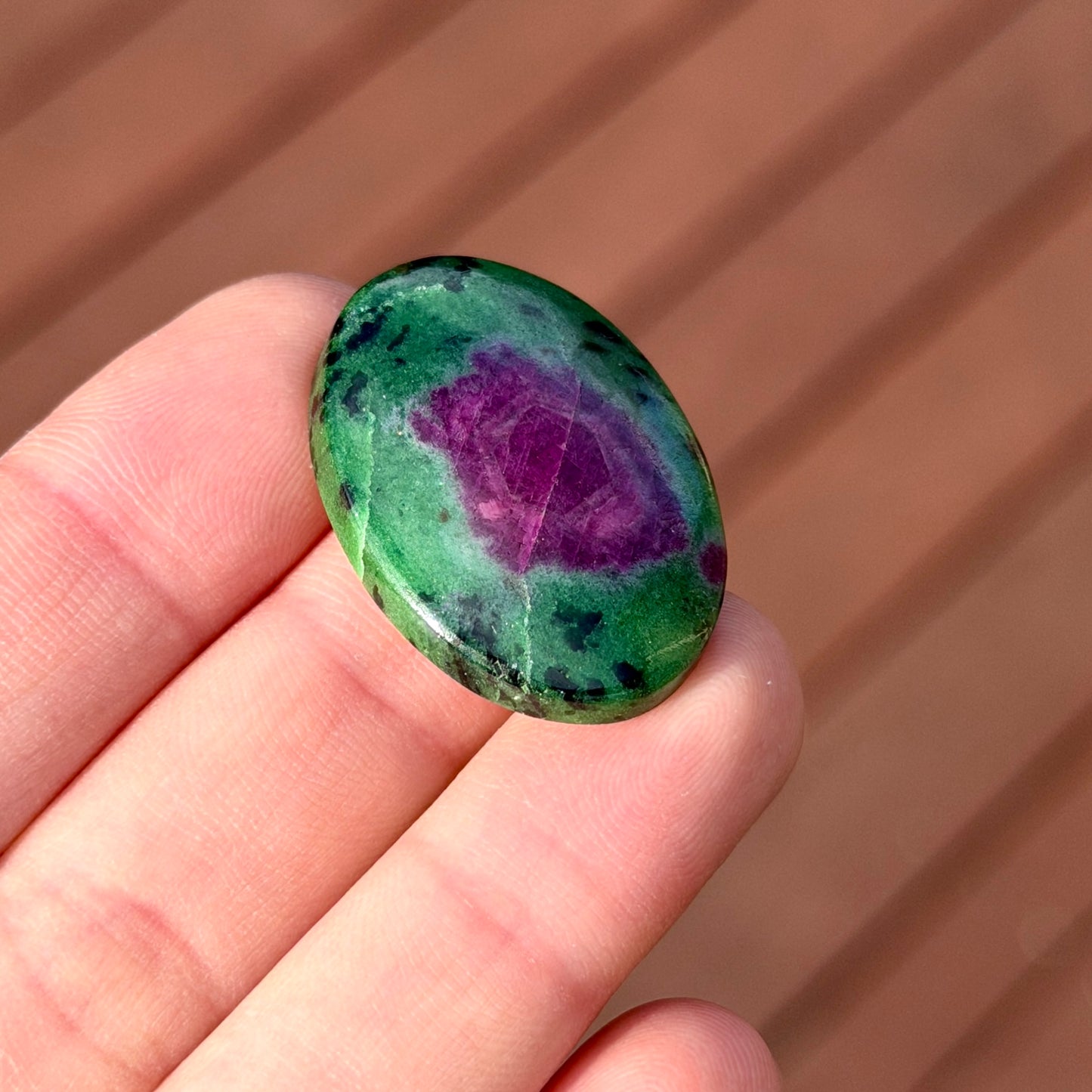‘A Blooming Rose’ Ruby Zoisite Oval Cabochon - 30.5mm x 22mm (W16)