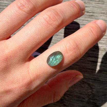 Emerald Kyanite Cabochon Rose cut, 12x8mm - Choose your Stone E13