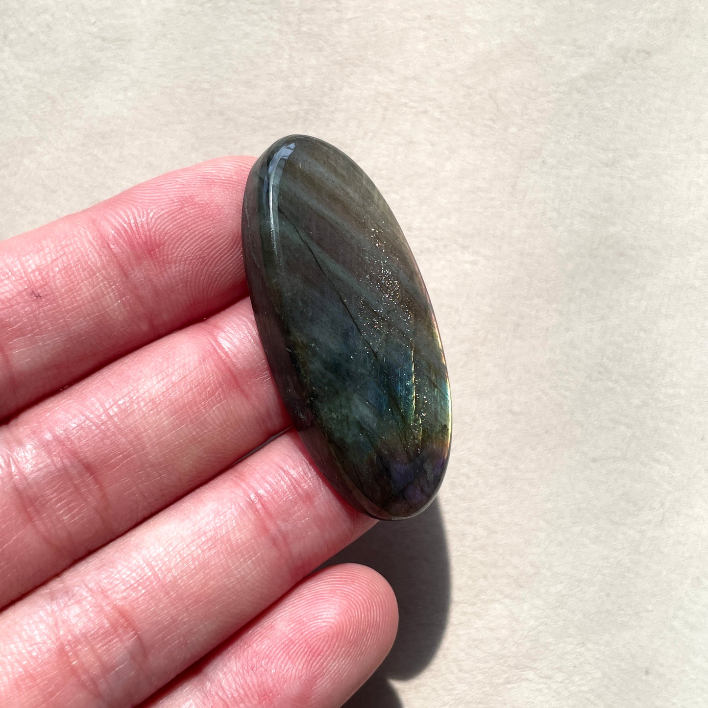 OOAK Purple/Pink Finland Spectrolite/Labradorite Oval Cabochon - 43.5mm x 19mm - E18