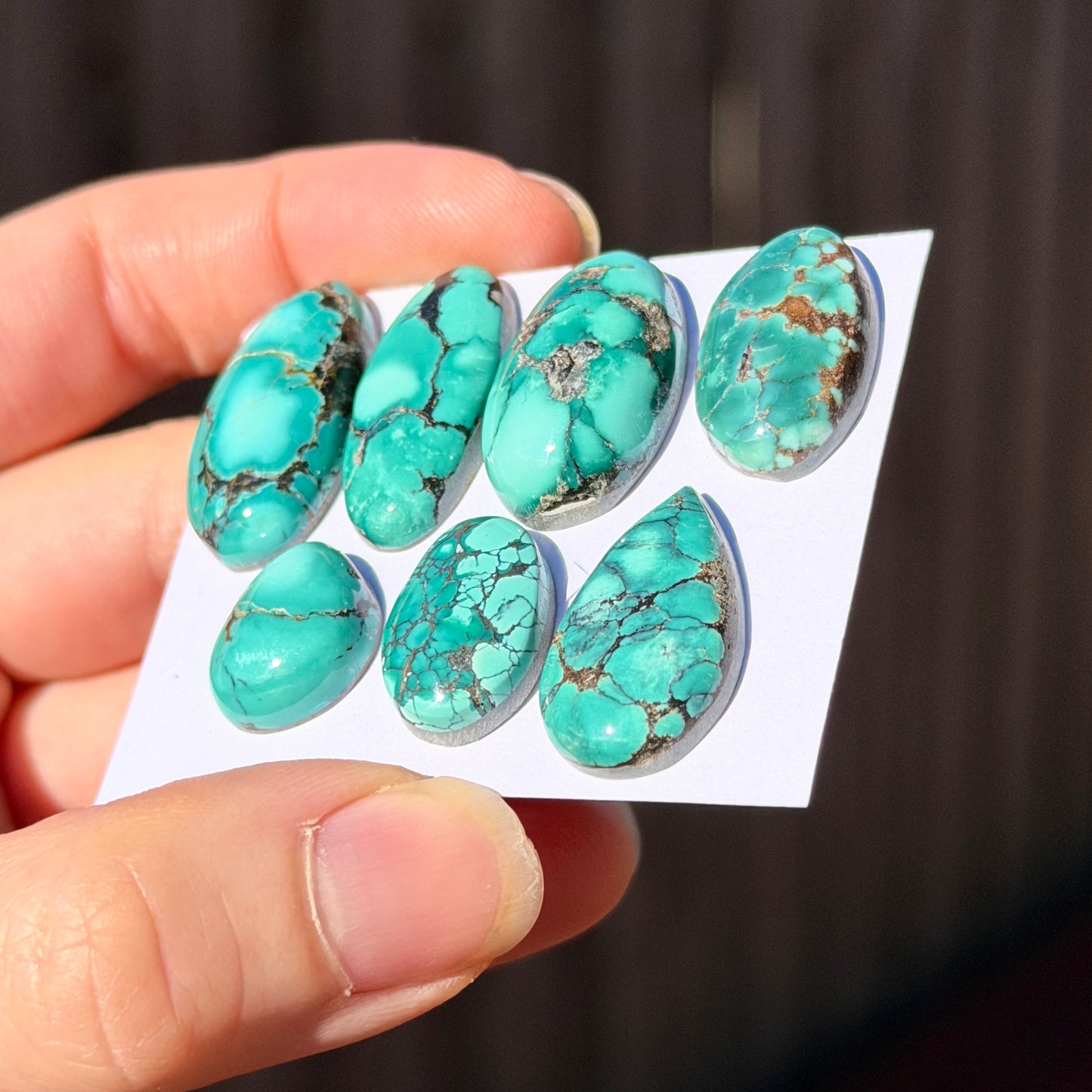 Emerald Green Hubei Turquoise (Backed) Cabochon Smooth - Choose your Stone (W15)