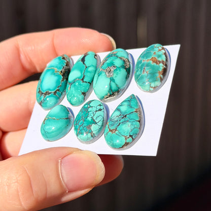 Emerald Green Hubei Turquoise (Backed) Cabochon Smooth - Choose your Stone (W15)