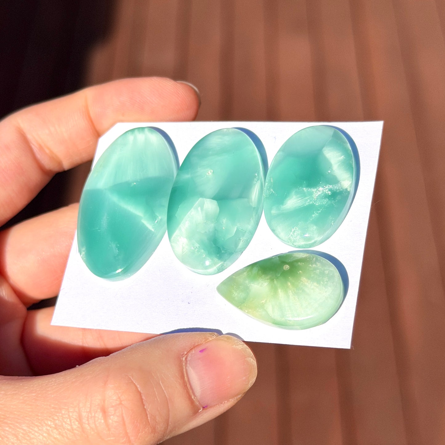 26-36mm Chatoyant Hemimorphite Cabochon Smooth  - Choose your Stone (W6)