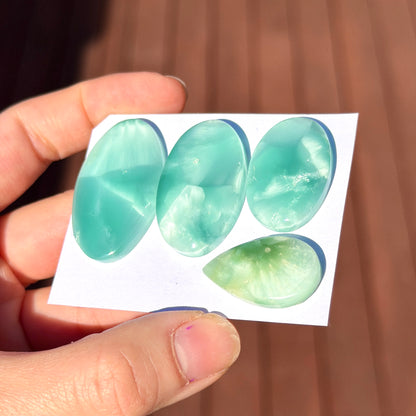 26-36mm Chatoyant Hemimorphite Cabochon Smooth  - Choose your Stone (W6)