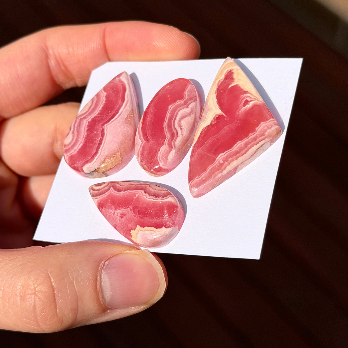 Gemmy (Red) Rhodochrosite Cabochon Smooth - Choose your Stone (A)(W7)