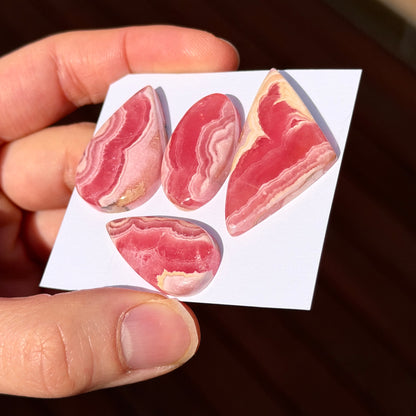 Gemmy (Red) Rhodochrosite Cabochon Smooth - Choose your Stone (A)(W7)
