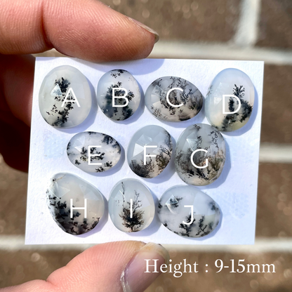 Translucent Dendritic Opal Agate Cabochon Rose Cut - Choose your Stone (W2)